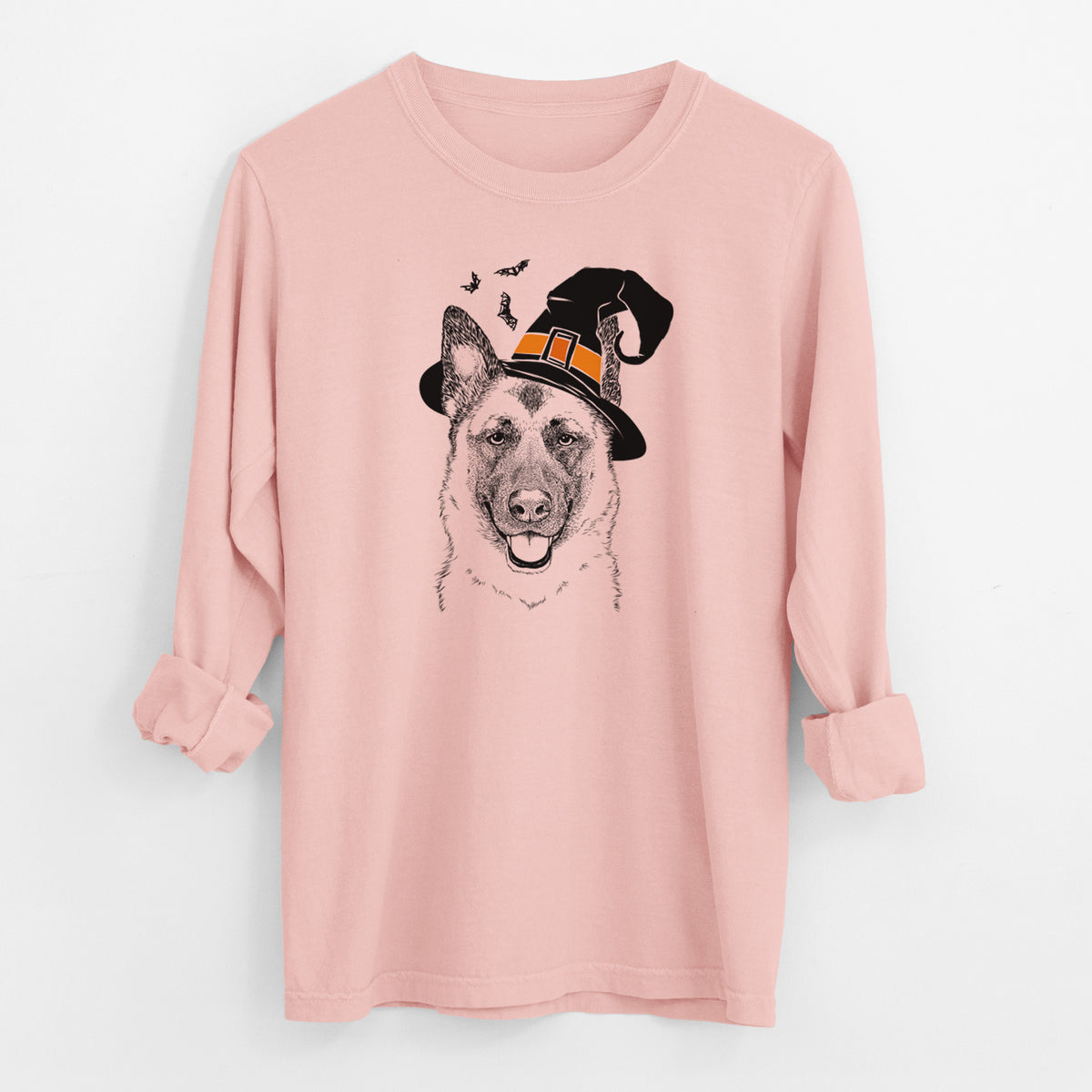 Witch Trooper the German Shepherd - Men's Heavyweight 100% Cotton Long Sleeve