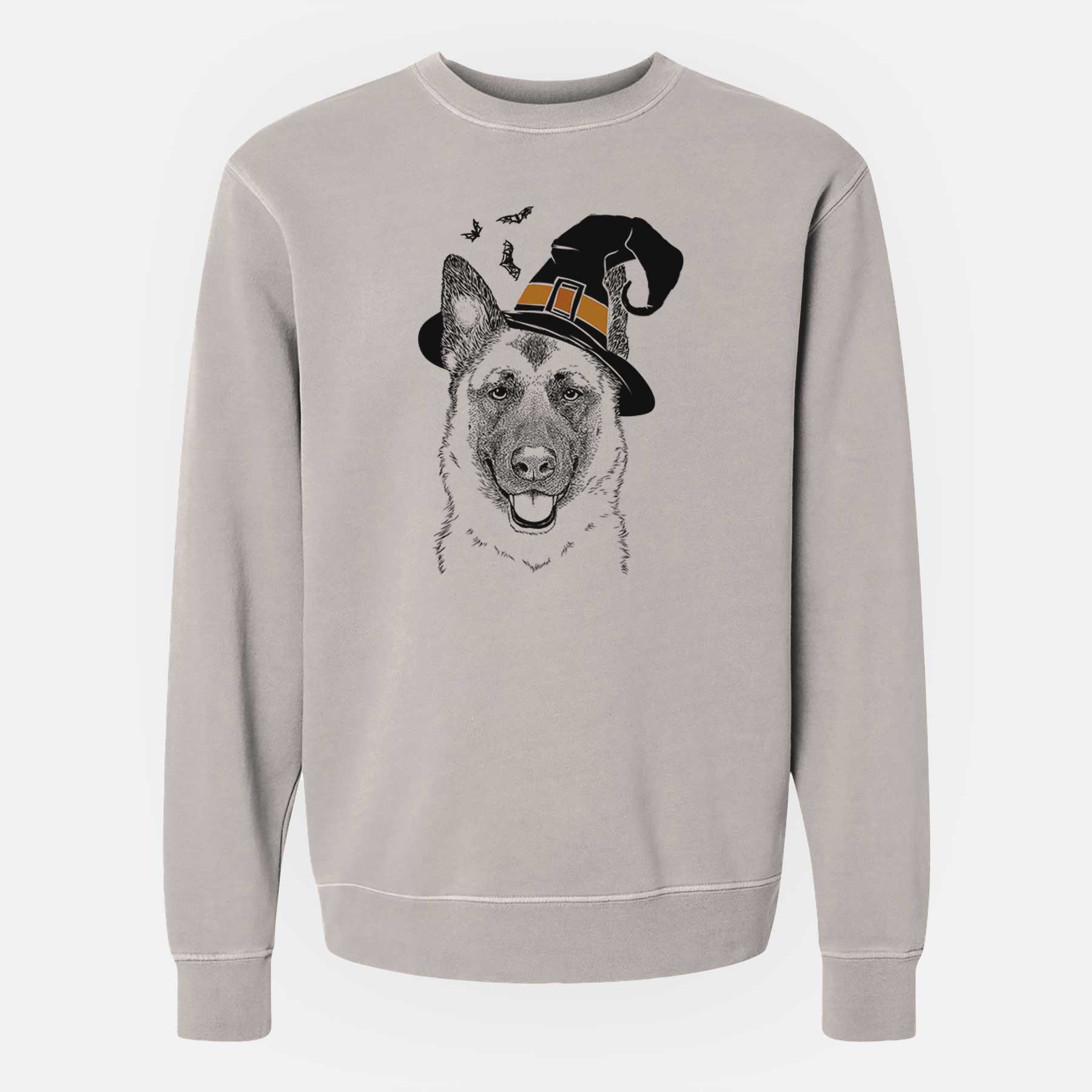 Witch Trooper the German Shepherd - Unisex Pigment Dyed Crew Sweatshirt