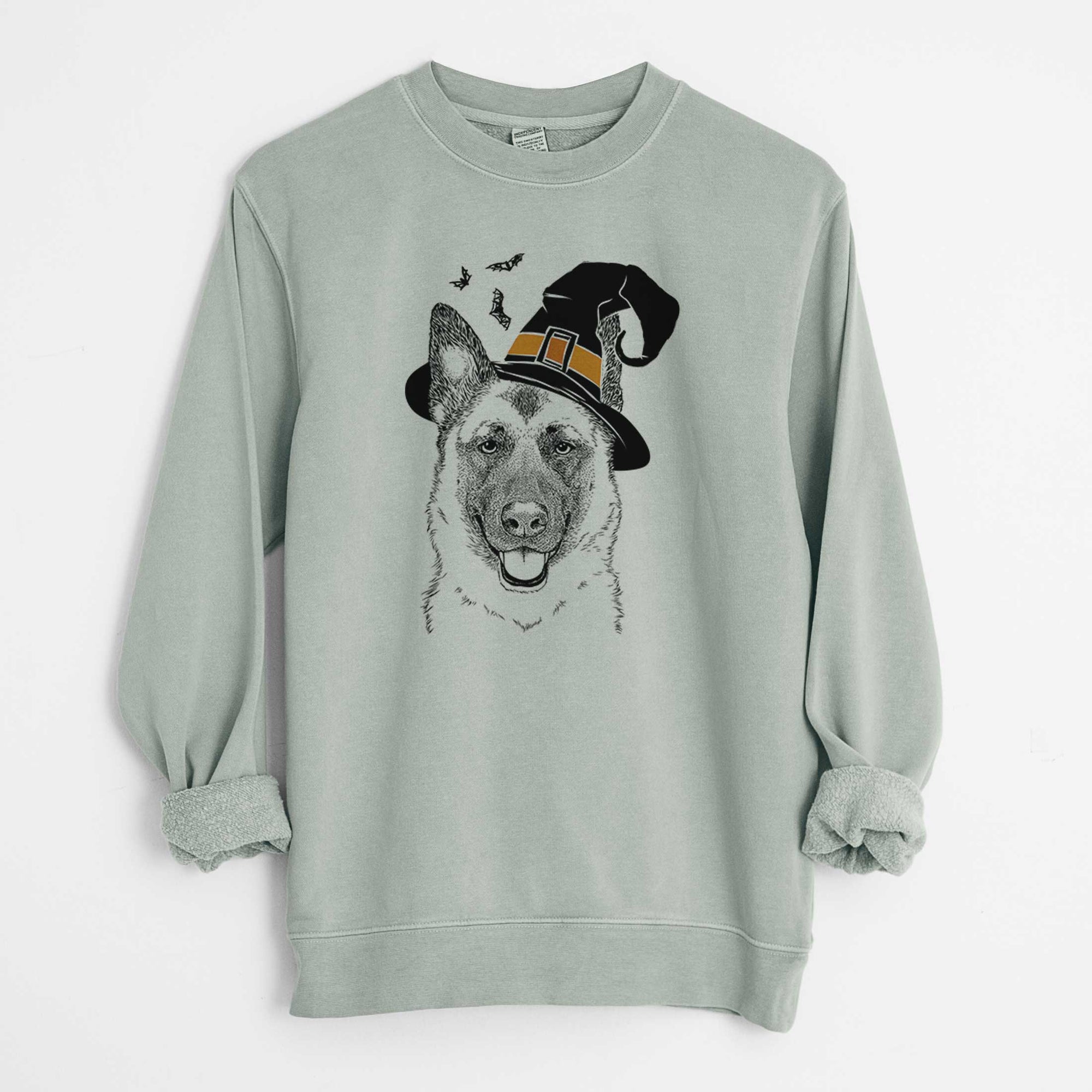 Witch Trooper the German Shepherd - Unisex Pigment Dyed Crew Sweatshirt