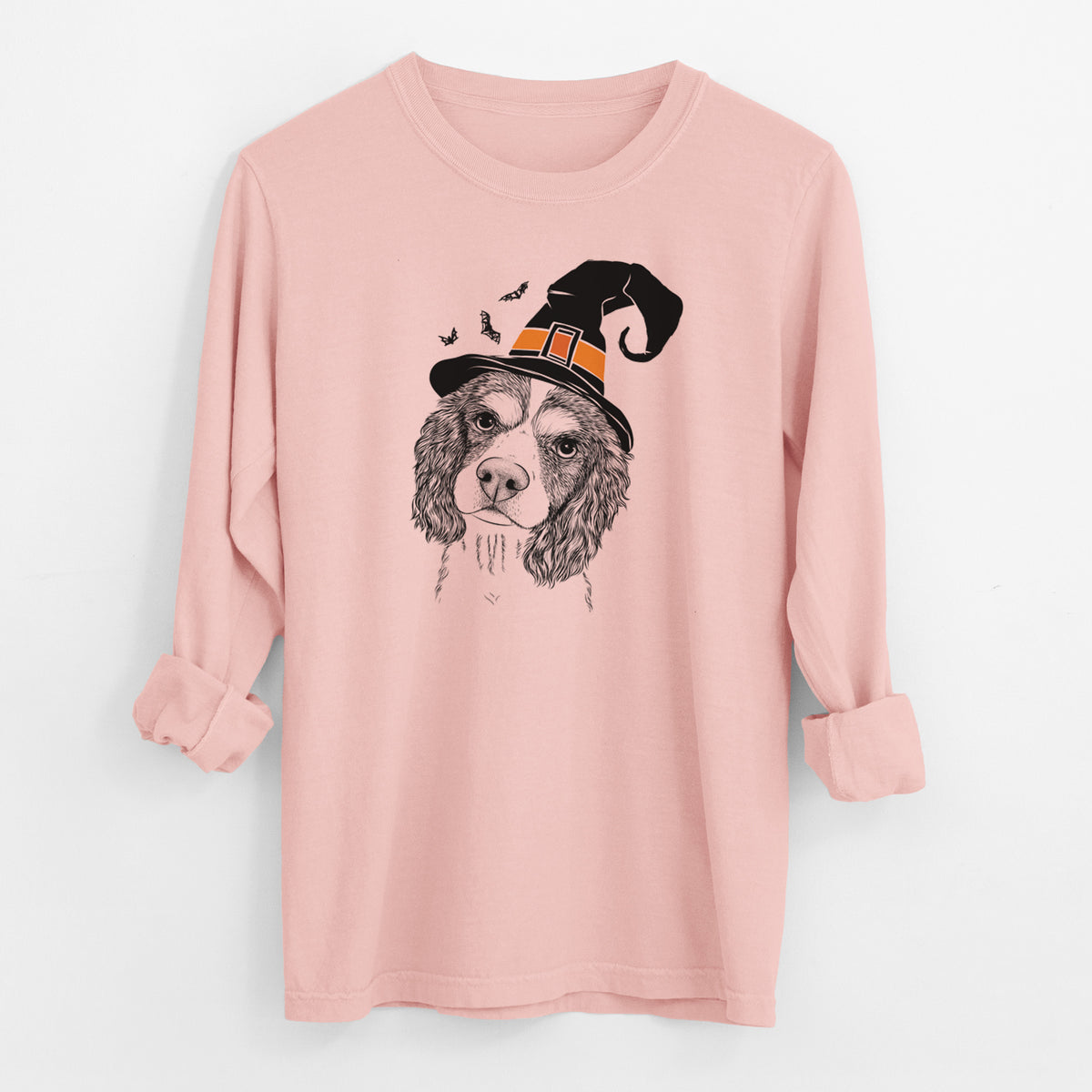 Witch Truman the Cavalier King Charles Spaniel - Men's Heavyweight 100% Cotton Long Sleeve