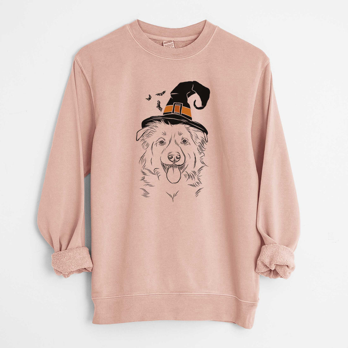 Witch Tucker the Collie Shepherd - Unisex Pigment Dyed Crew Sweatshirt
