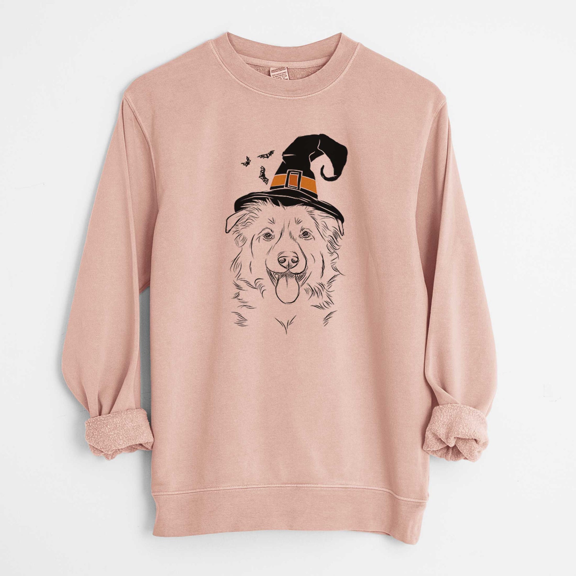 Witch Tucker the Collie Shepherd - Unisex Pigment Dyed Crew Sweatshirt