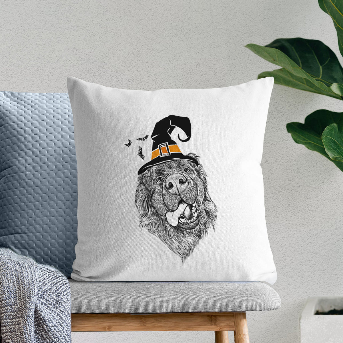Tuna the Newfoundland - Throw Pillow Cover