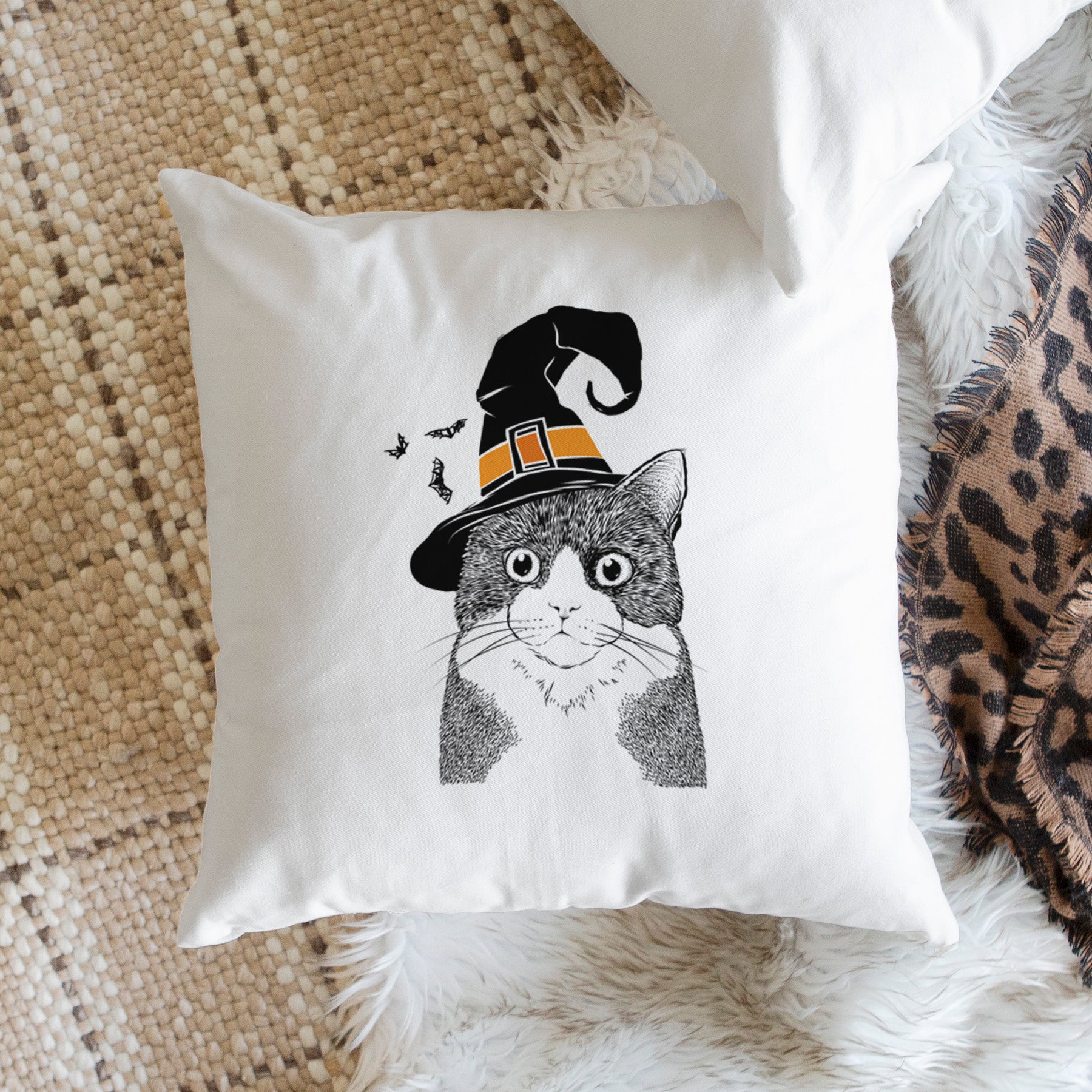 Tux the Tuxedo Cat - Throw Pillow Cover