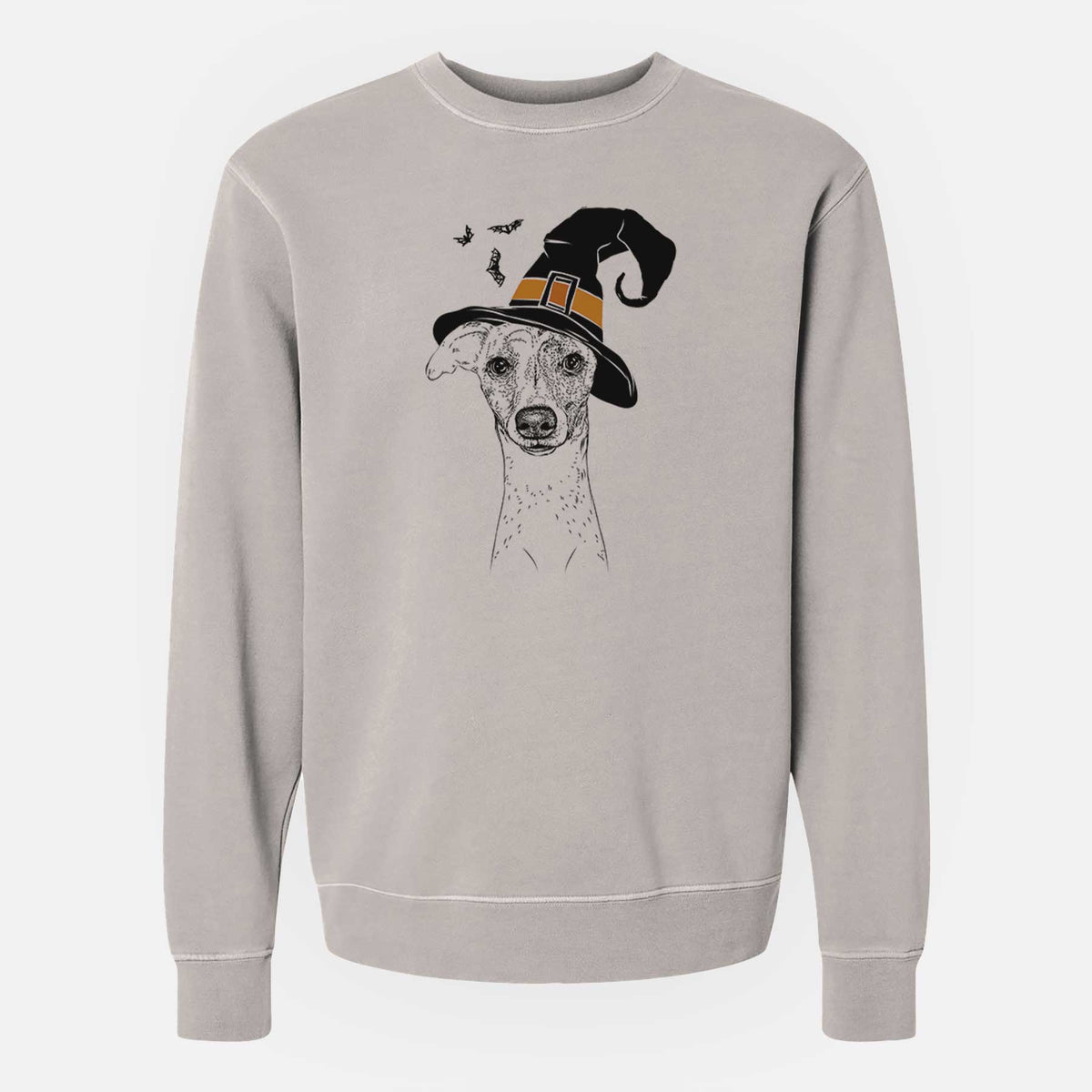 Witch Twiggy the Whippet - Unisex Pigment Dyed Crew Sweatshirt