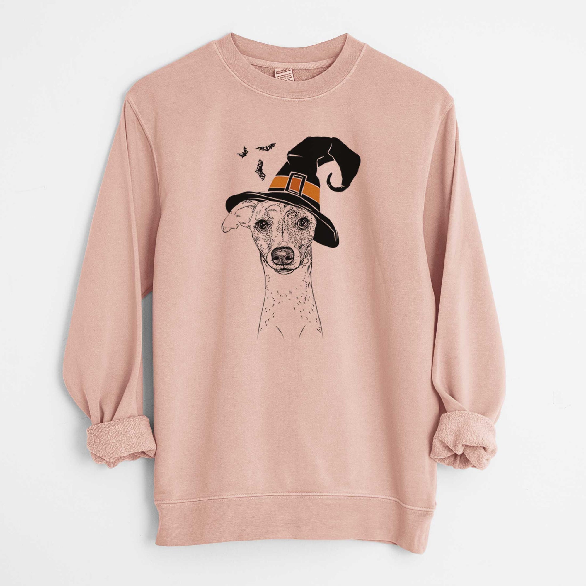 Witch Twiggy the Whippet - Unisex Pigment Dyed Crew Sweatshirt