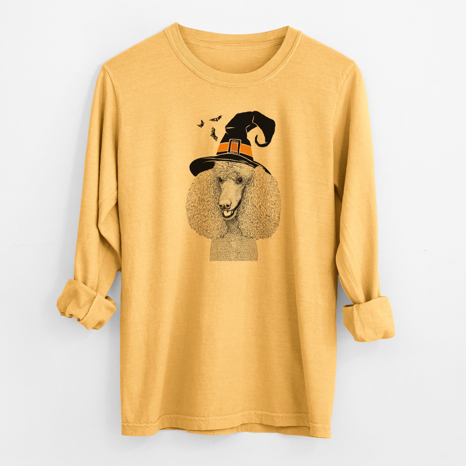 Witch Uncle Tucker the Poodle - Men's Heavyweight 100% Cotton Long Sleeve