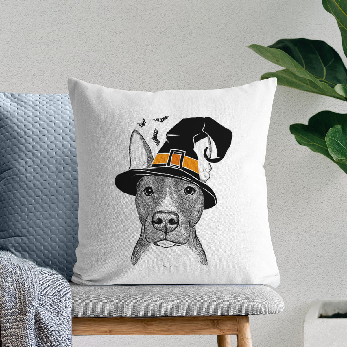 Violet the Pitbull - Throw Pillow Cover