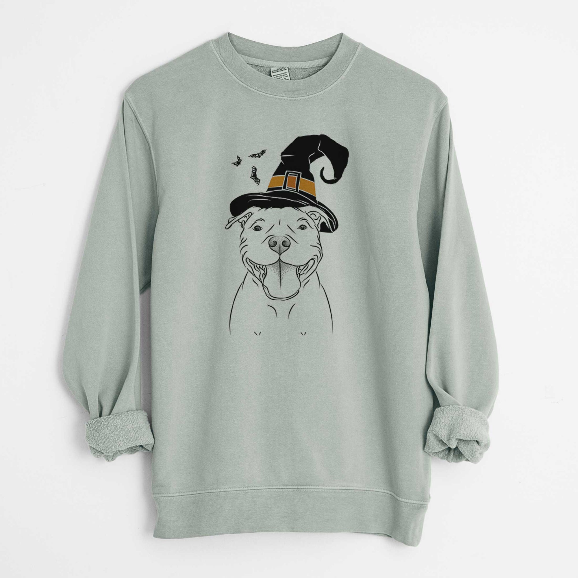 Witch Wafer the Staffordshire Bull Terrier - Unisex Pigment Dyed Crew Sweatshirt