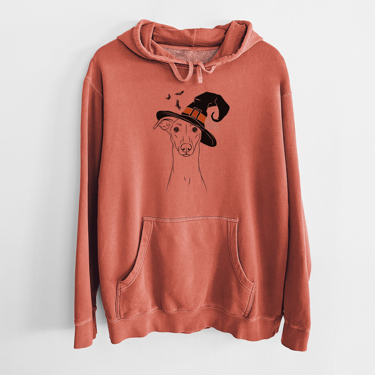 Witch Wallace the Whippet - Unisex Pigment Dyed Hoodie
