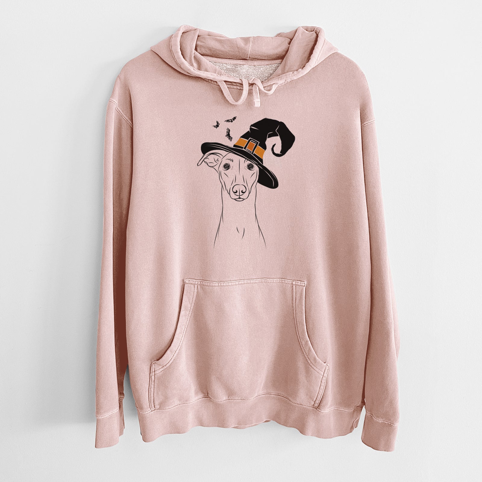 Witch Wallace the Whippet - Unisex Pigment Dyed Hoodie