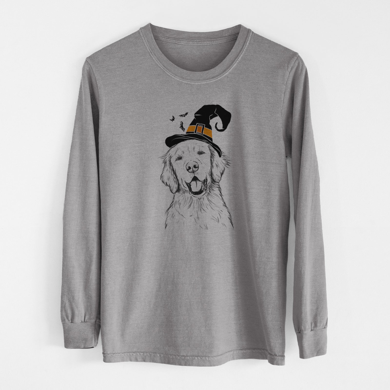 Witch Wallace the Golden Retriever - Men's Heavyweight 100% Cotton Long Sleeve