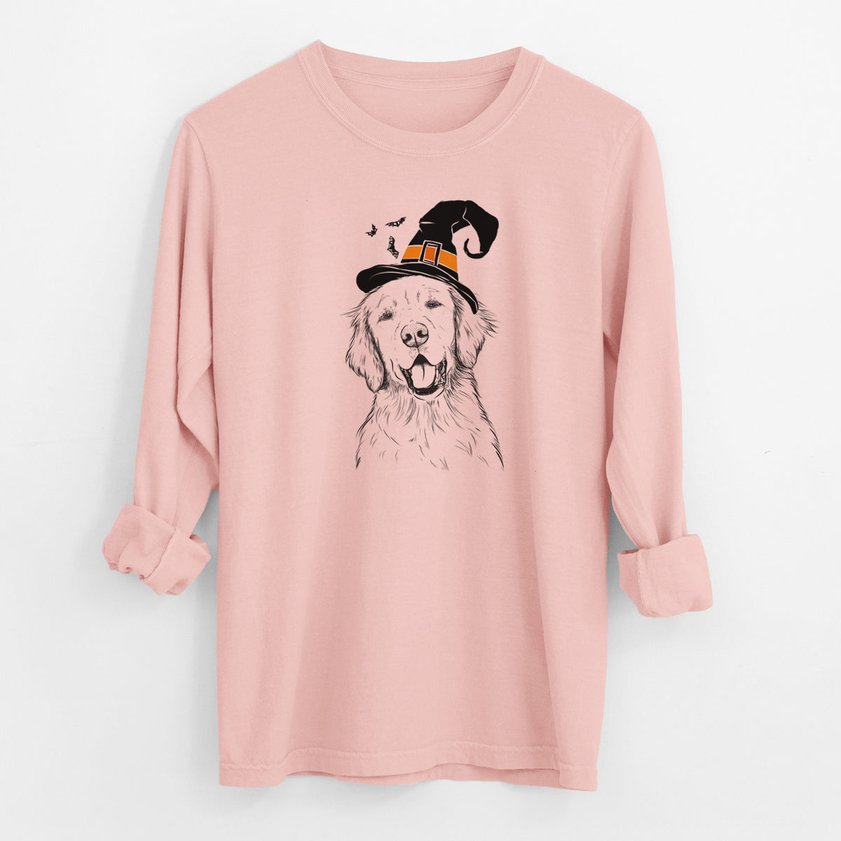 Witch Wallace the Golden Retriever - Men's Heavyweight 100% Cotton Long Sleeve