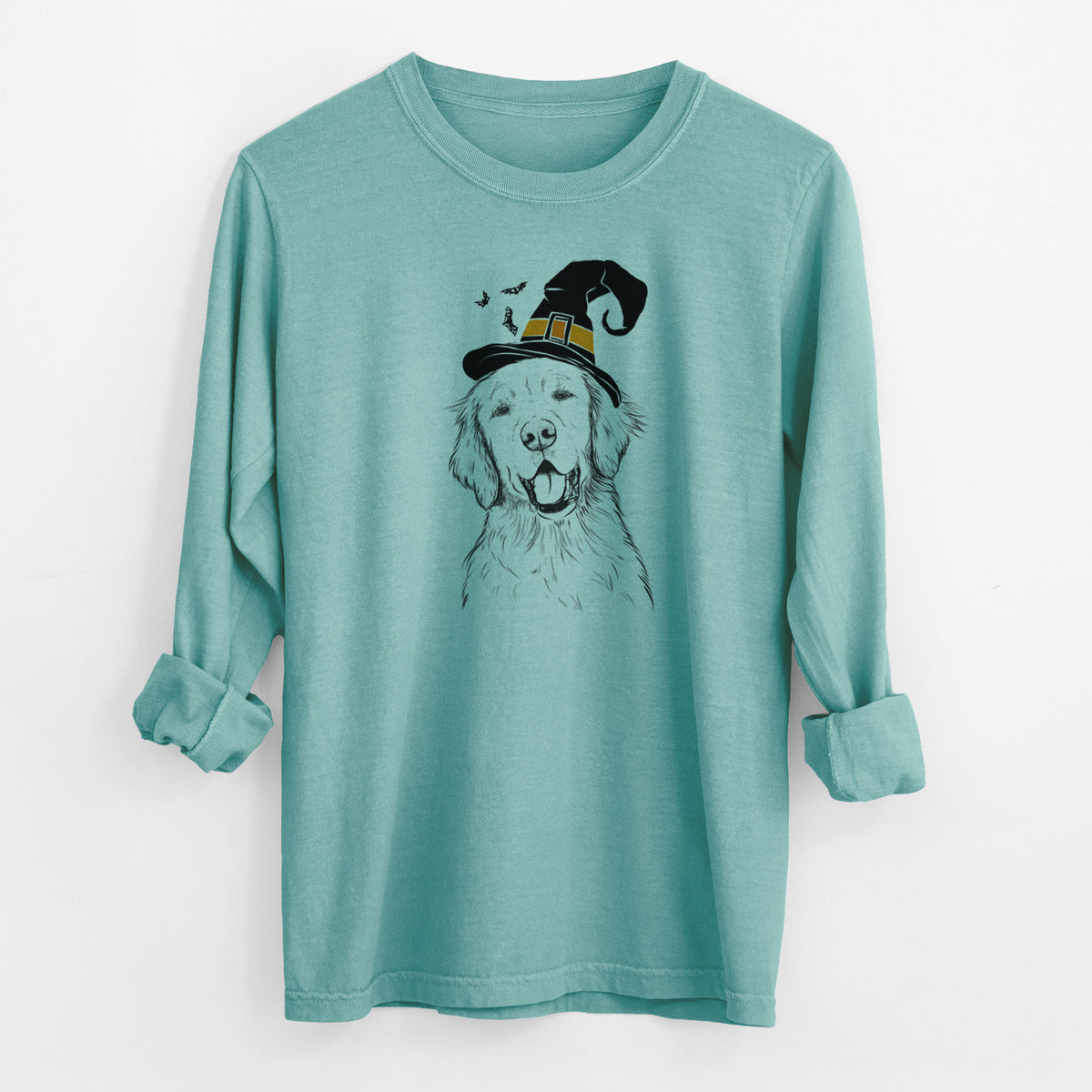 Witch Wallace the Golden Retriever - Men's Heavyweight 100% Cotton Long Sleeve
