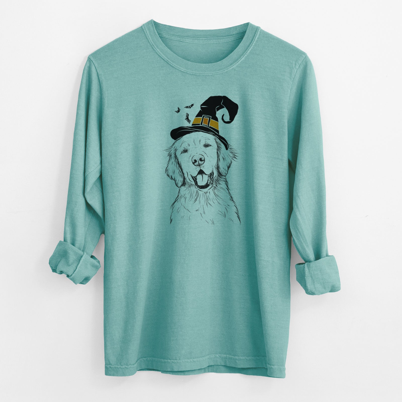 Witch Wallace the Golden Retriever - Men's Heavyweight 100% Cotton Long Sleeve