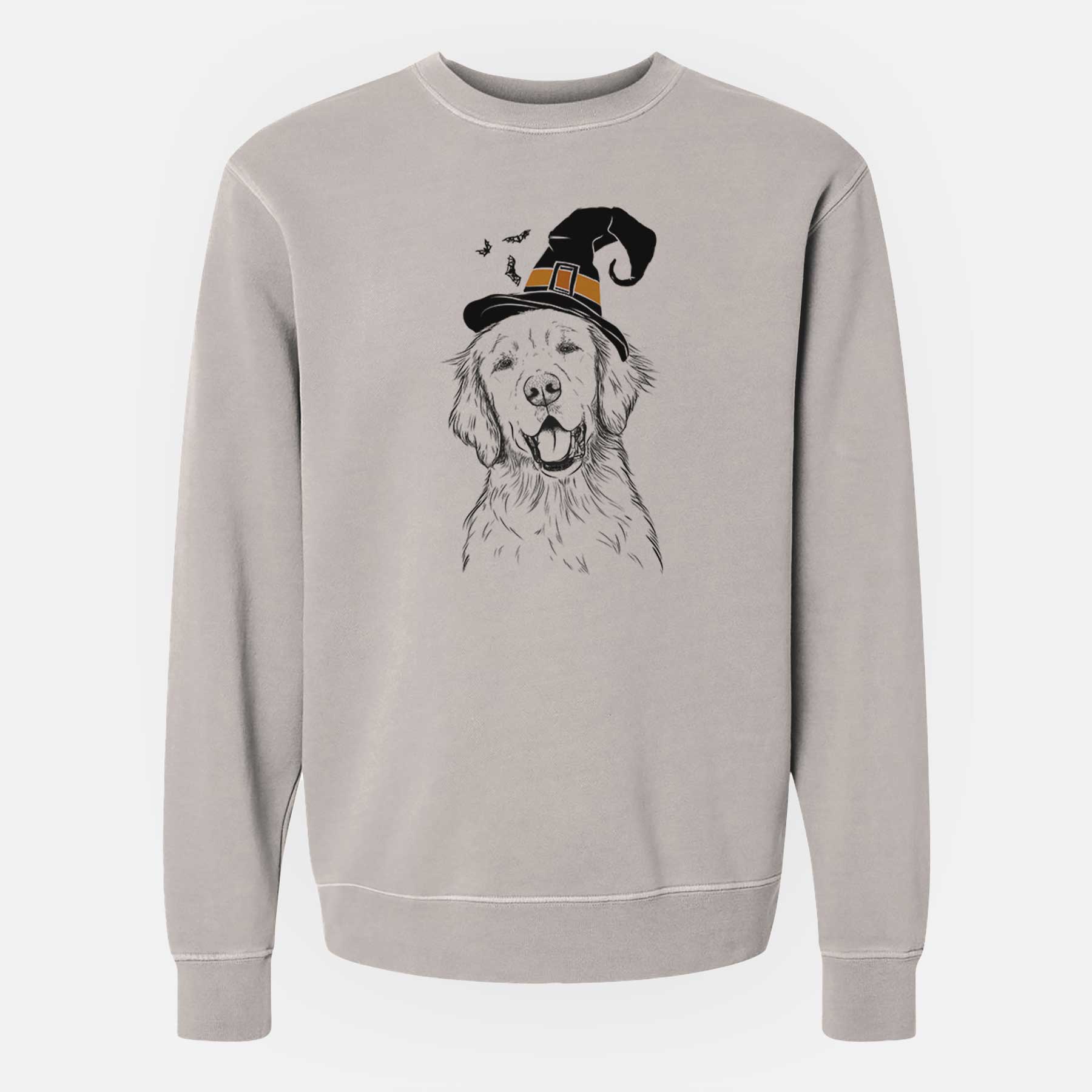 Witch Wallace the Golden Retriever - Unisex Pigment Dyed Crew Sweatshirt