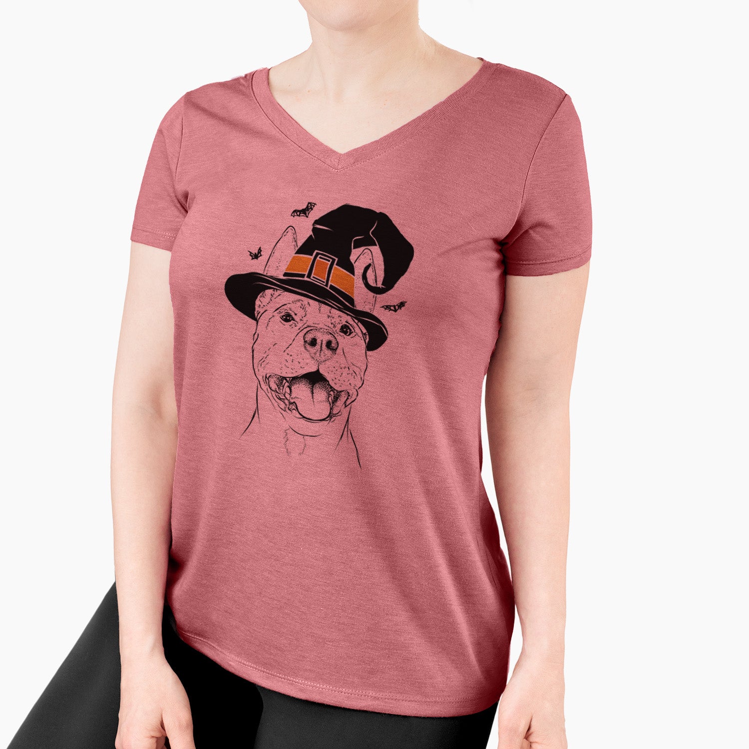 Witch Wally the Pitbull - Women's Perfect V-neck Shirt