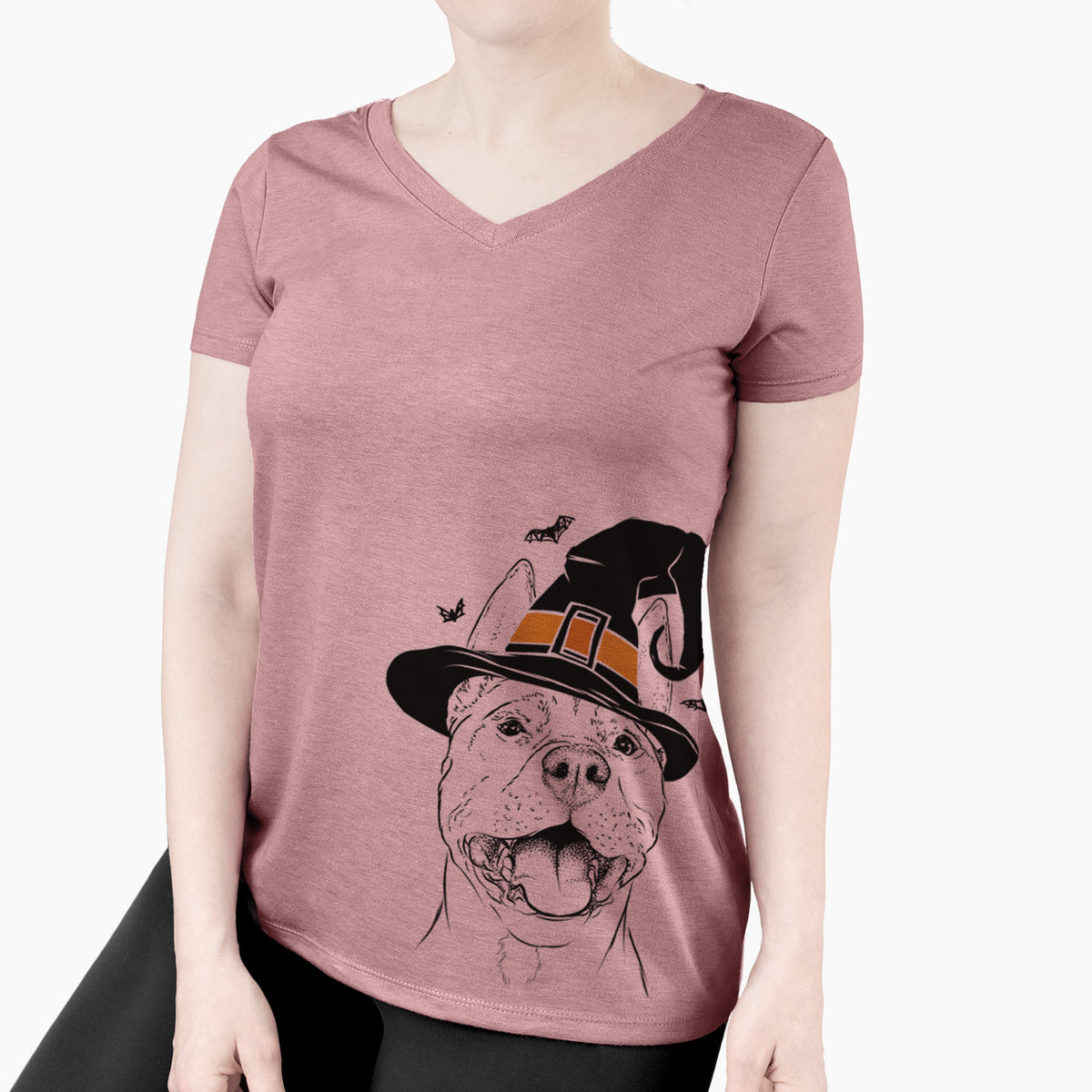 Witch Wally the Pitbull - Women's Perfect V-neck Shirt