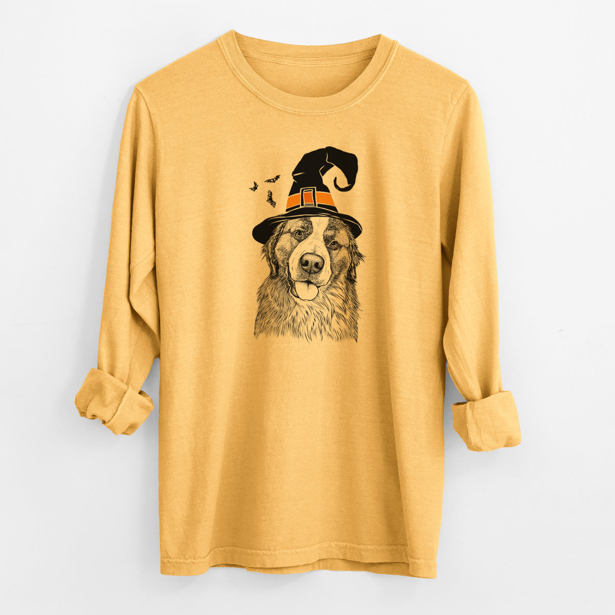 Witch Walter the Bernese Mountain Dog Mix - Men's Heavyweight 100% Cotton Long Sleeve