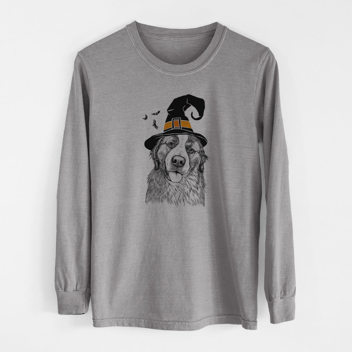 Witch Walter the Bernese Mountain Dog Mix - Men's Heavyweight 100% Cotton Long Sleeve