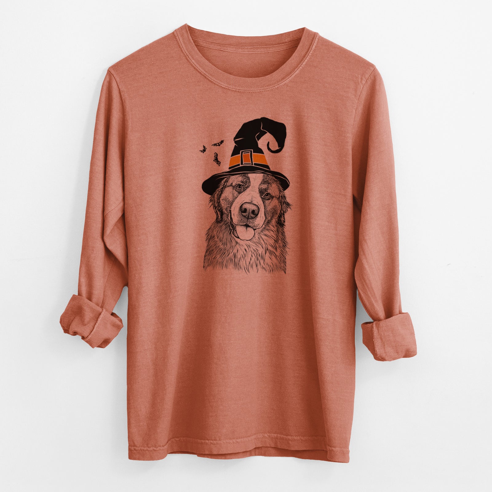 Witch Walter the Bernese Mountain Dog Mix - Men's Heavyweight 100% Cotton Long Sleeve