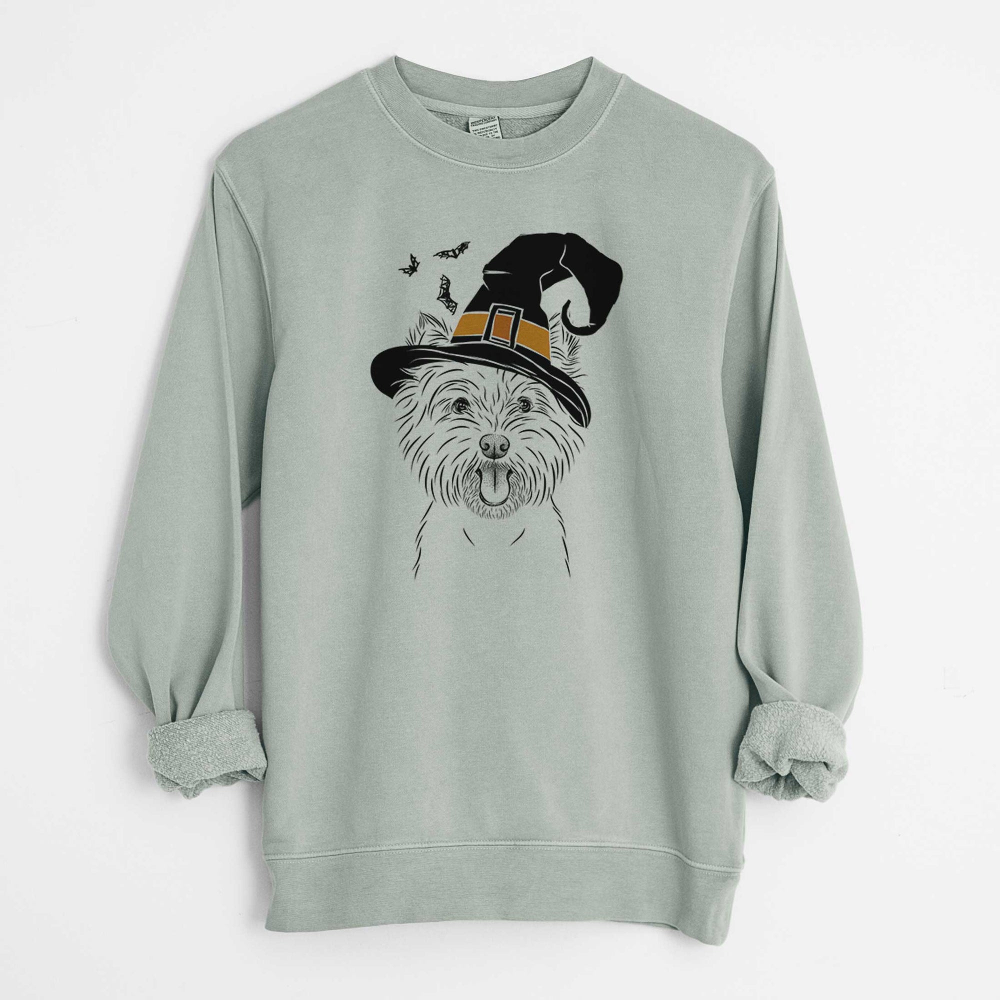 Witch Welma the West Highland Terrier - Unisex Pigment Dyed Crew Sweatshirt