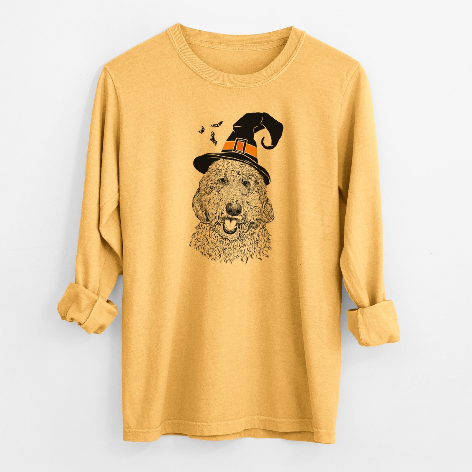 Witch Whisper the Goldendoodle - Men's Heavyweight 100% Cotton Long Sleeve