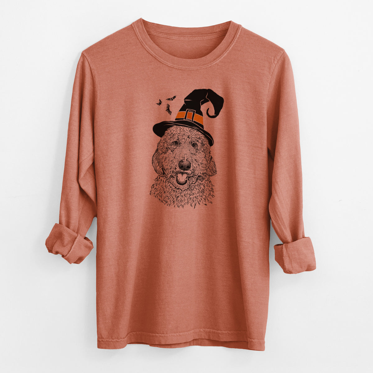 Witch Whisper the Goldendoodle - Men&#39;s Heavyweight 100% Cotton Long Sleeve