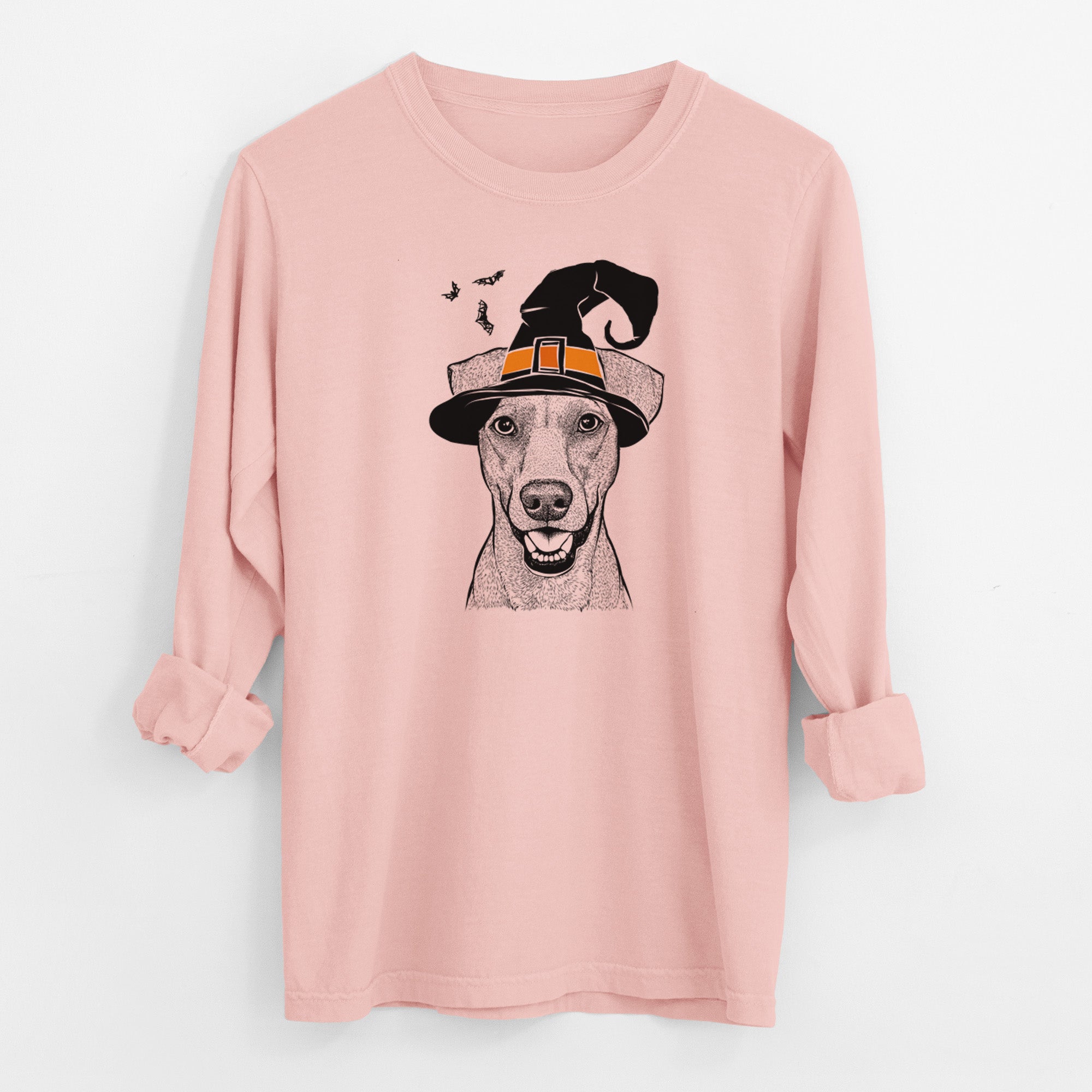 Witch Willow the German Pinscher - Men's Heavyweight 100% Cotton Long Sleeve