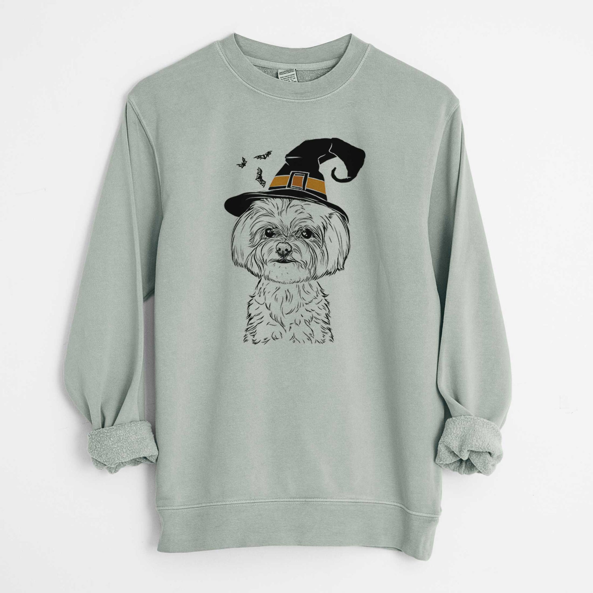 Witch Willow the Maltese - Unisex Pigment Dyed Crew Sweatshirt