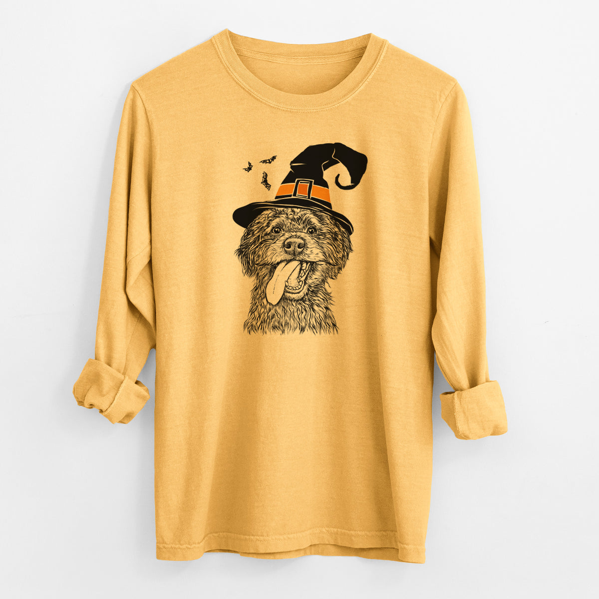 Witch Winnie the Mini Aussiedoodle - Men's Heavyweight 100% Cotton Long Sleeve