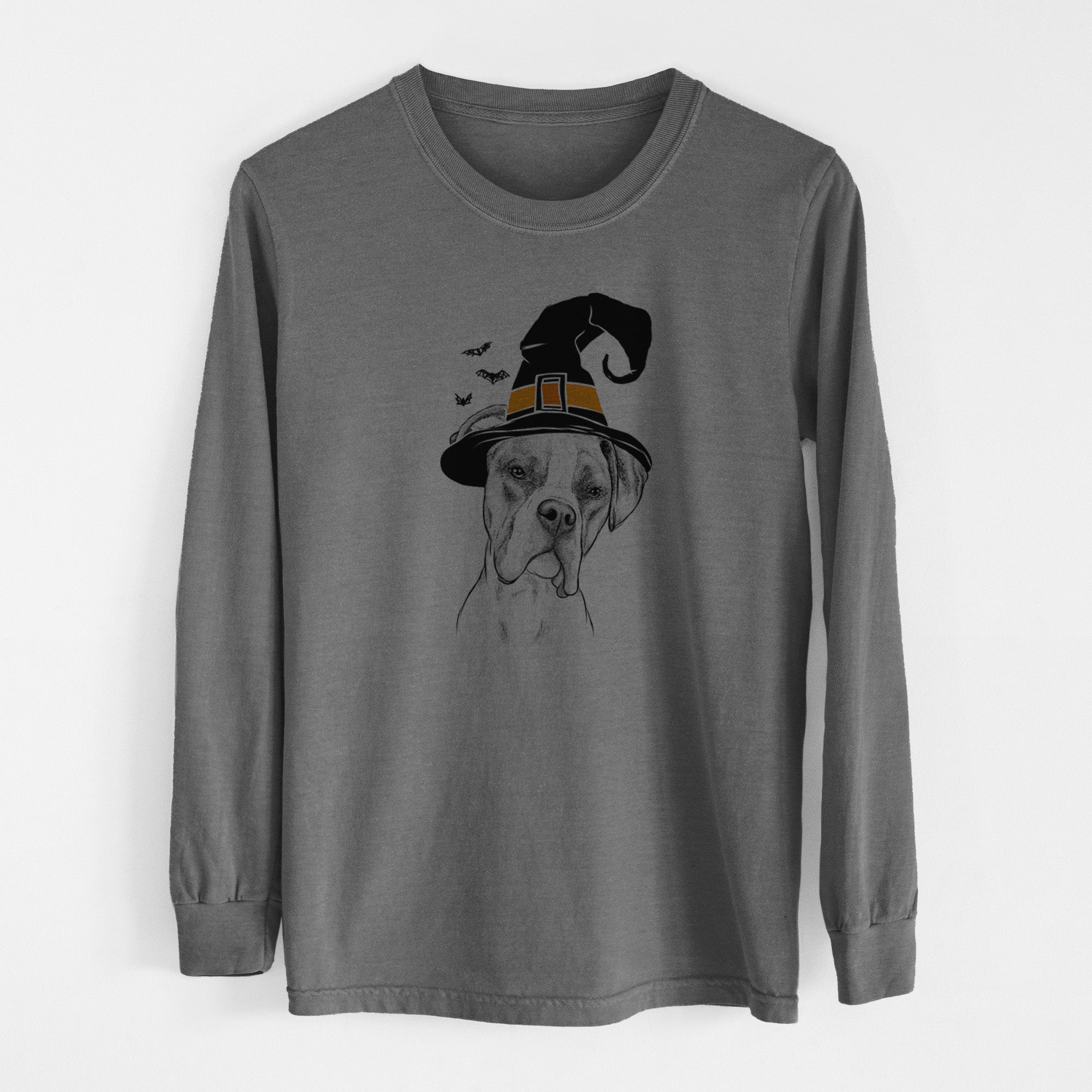 Witch Winston the Boxer - Men's Heavyweight 100% Cotton Long Sleeve