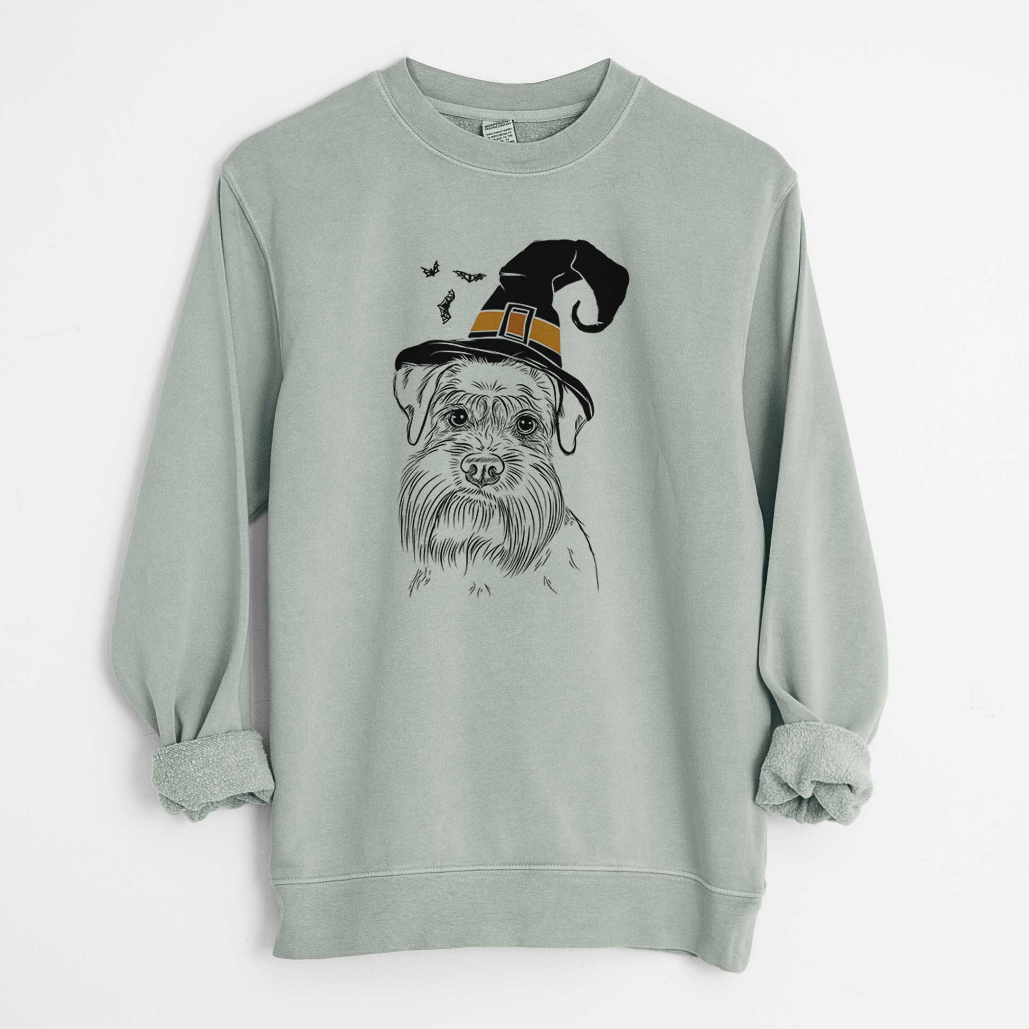 Witch Wrigley the Schnauzer - Unisex Pigment Dyed Crew Sweatshirt