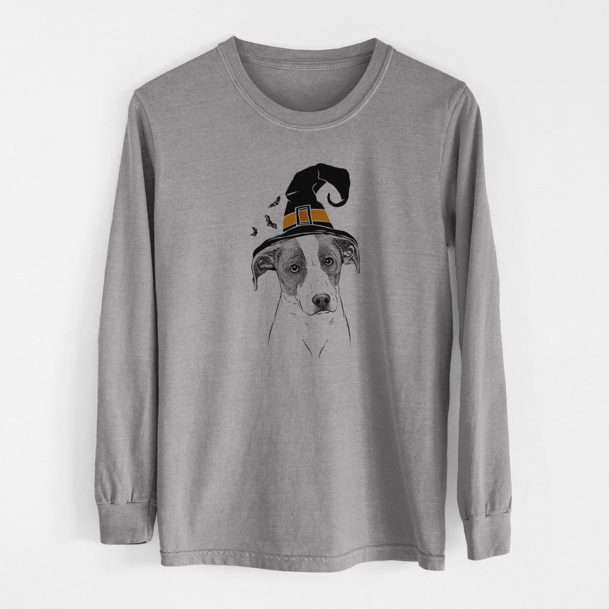 Witch Zephyr the Pointer Mix - Men's Heavyweight 100% Cotton Long Sleeve