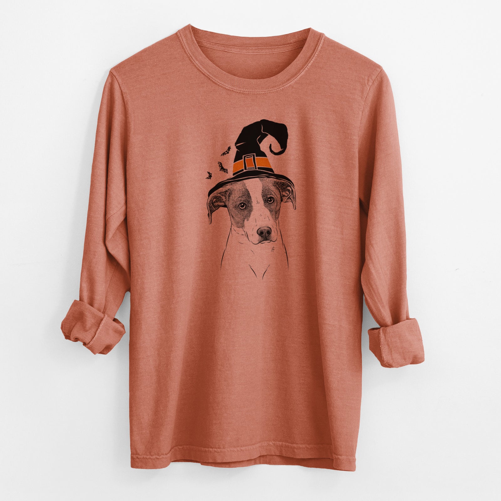 Witch Zephyr the Pointer Mix - Men's Heavyweight 100% Cotton Long Sleeve