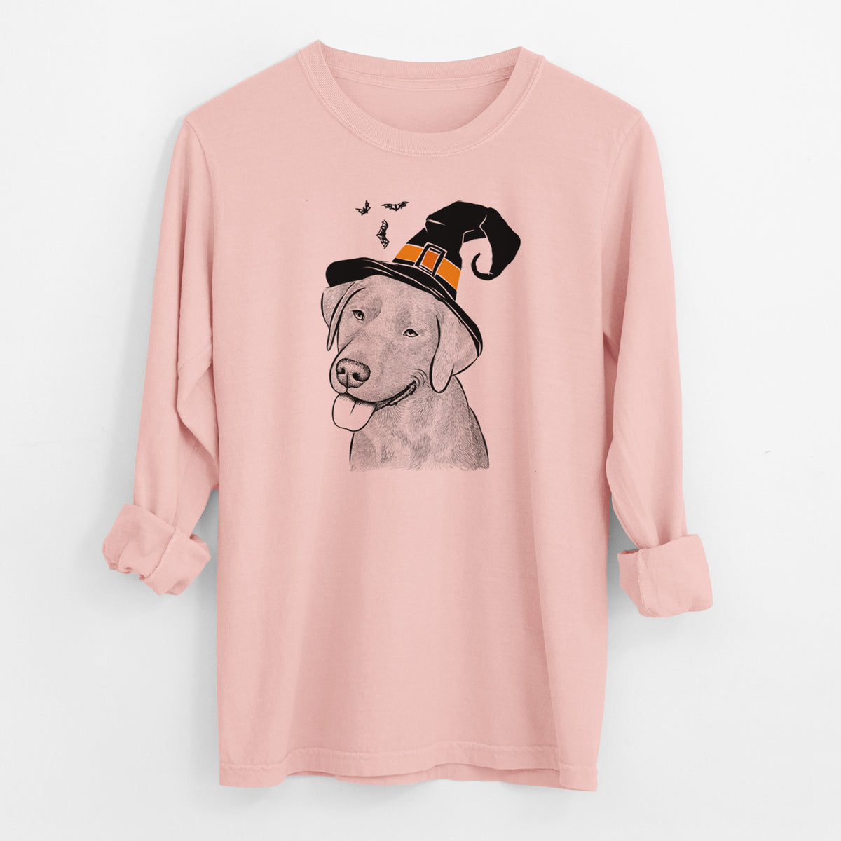 Witch Zeppelin the Black Labrador - Men's Heavyweight 100% Cotton Long Sleeve