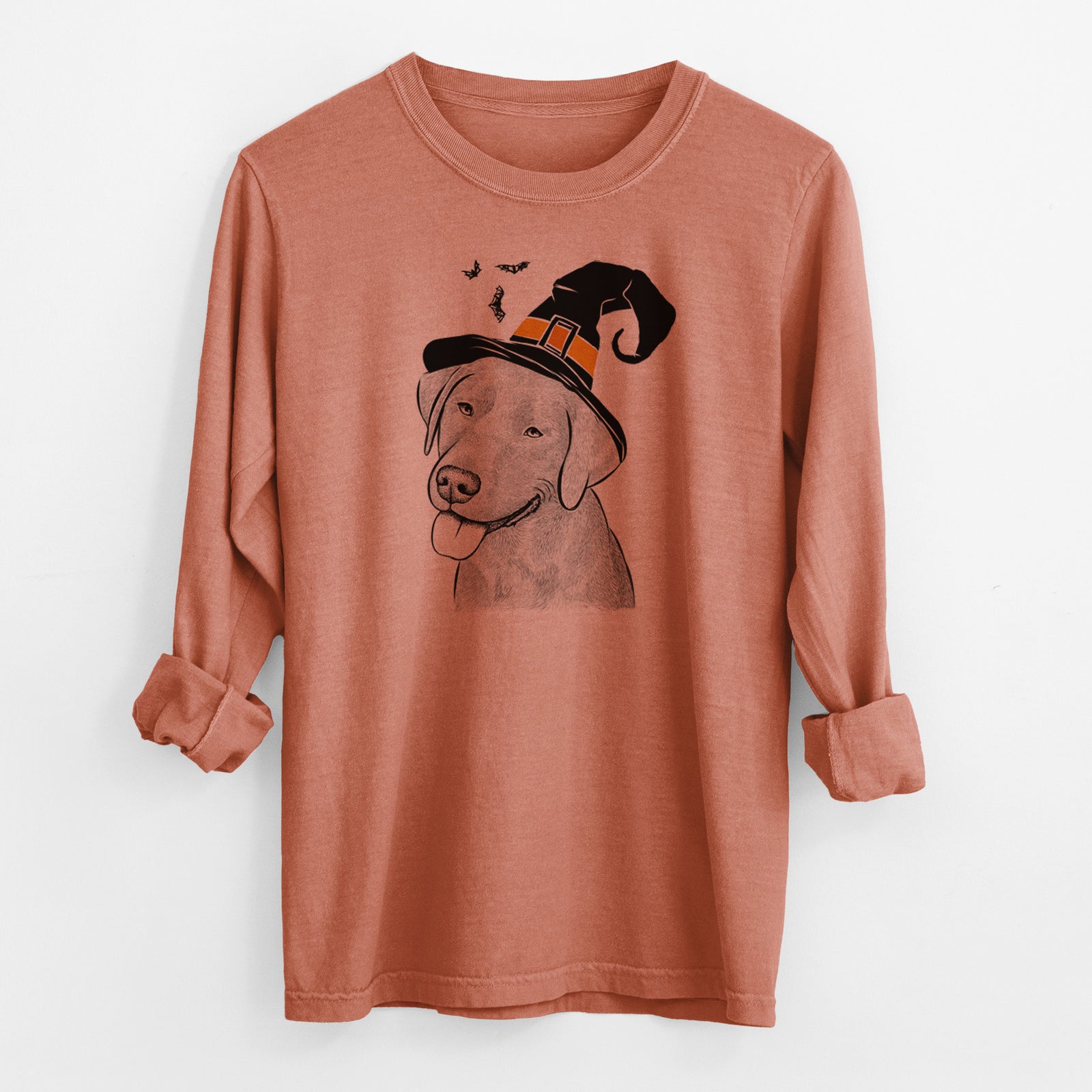 Witch Zeppelin the Black Labrador - Men's Heavyweight 100% Cotton Long Sleeve