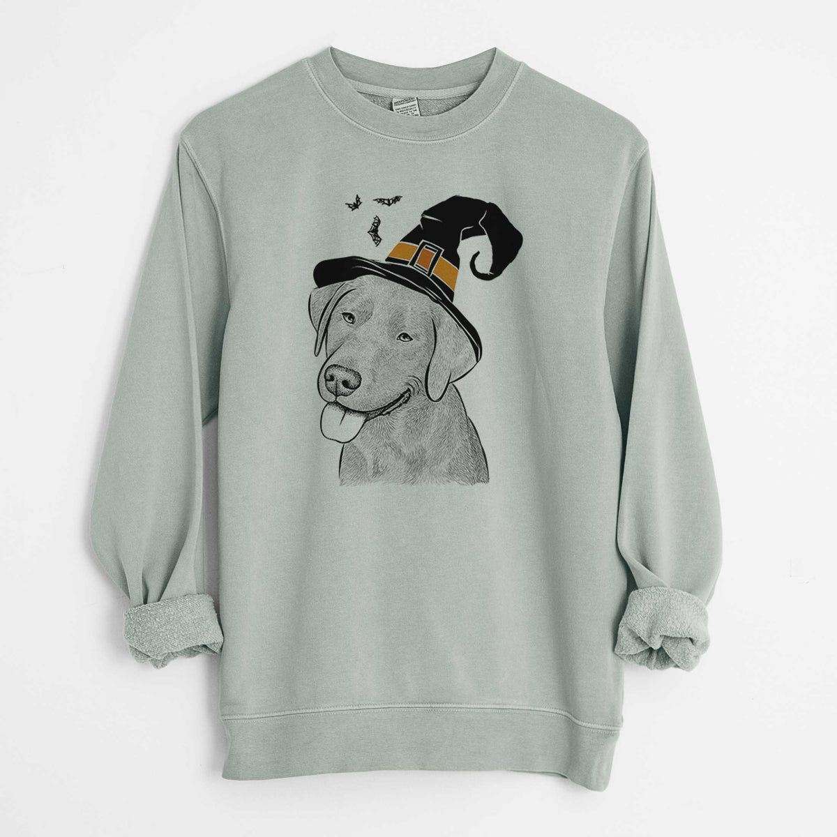 Witch Zeppelin the Black Labrador - Unisex Pigment Dyed Crew Sweatshirt