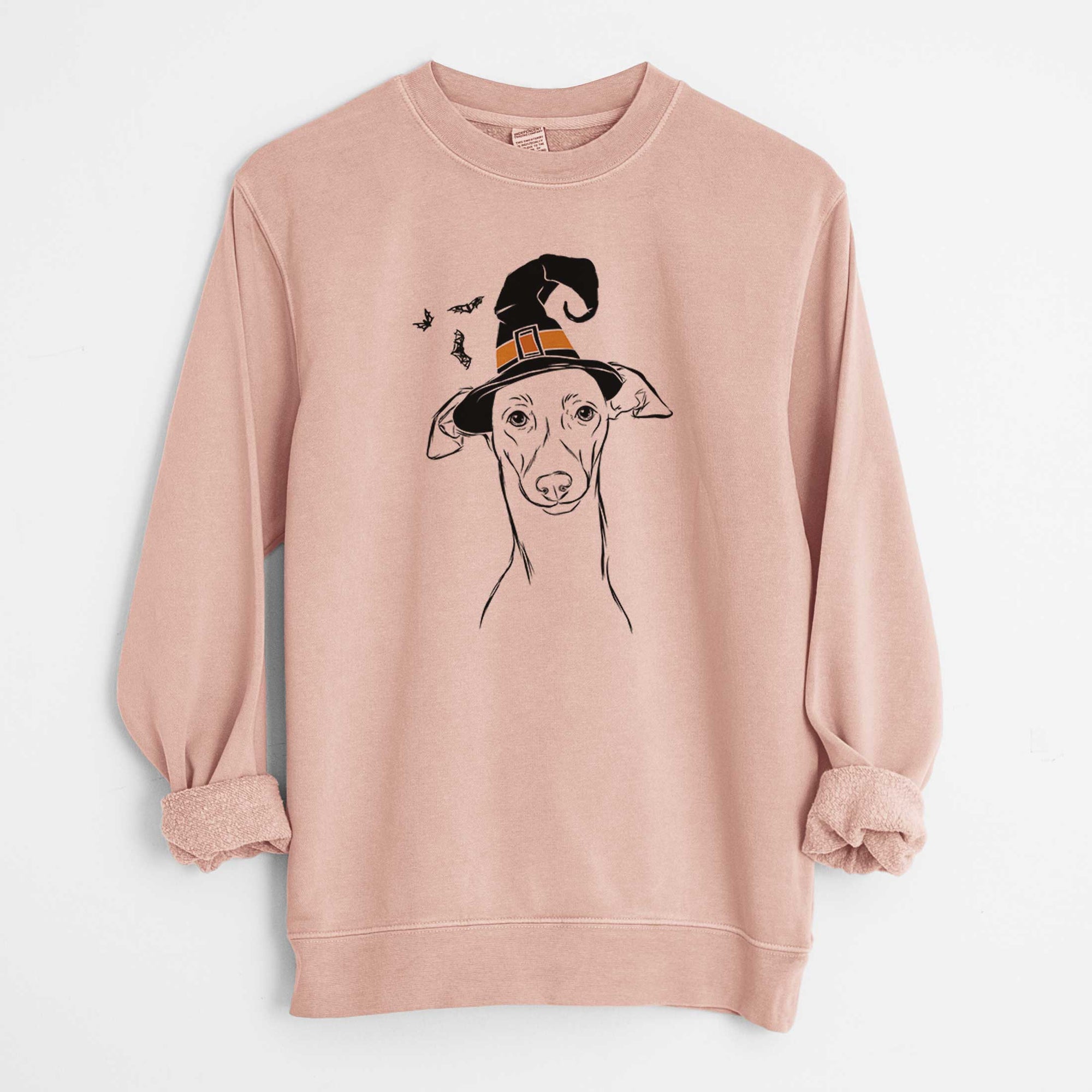 Witch Ziggie the Italian Greyhound - Unisex Pigment Dyed Crew Sweatshirt