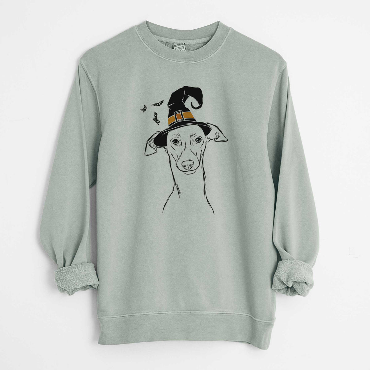 Witch Ziggie the Italian Greyhound - Unisex Pigment Dyed Crew Sweatshirt