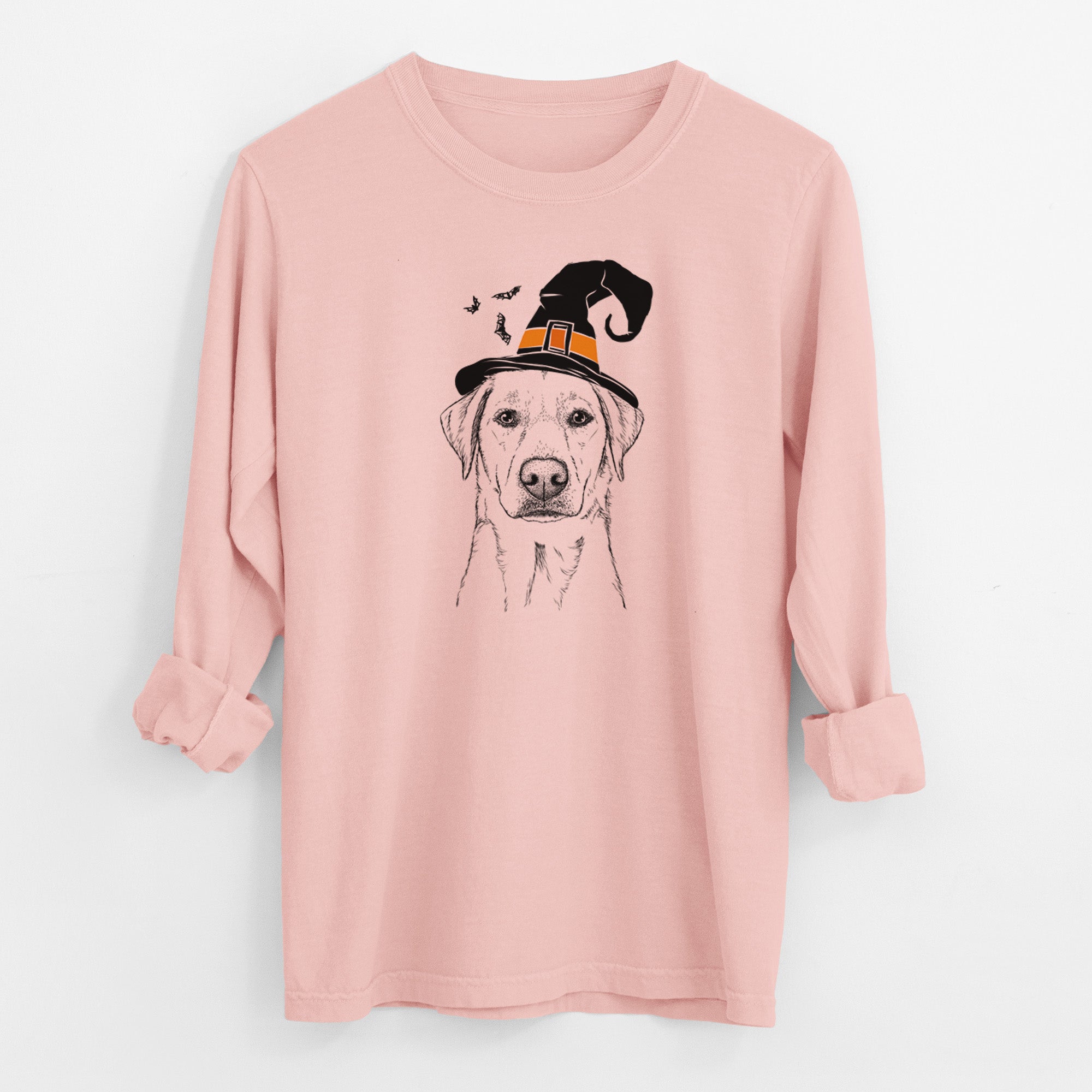 Witch Zoe the Yellow Lab - Men's Heavyweight 100% Cotton Long Sleeve