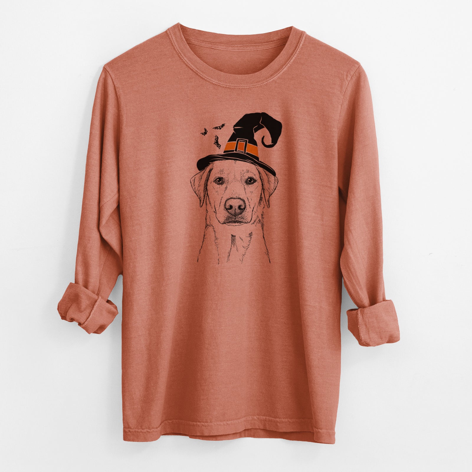 Witch Zoe the Yellow Lab - Men's Heavyweight 100% Cotton Long Sleeve