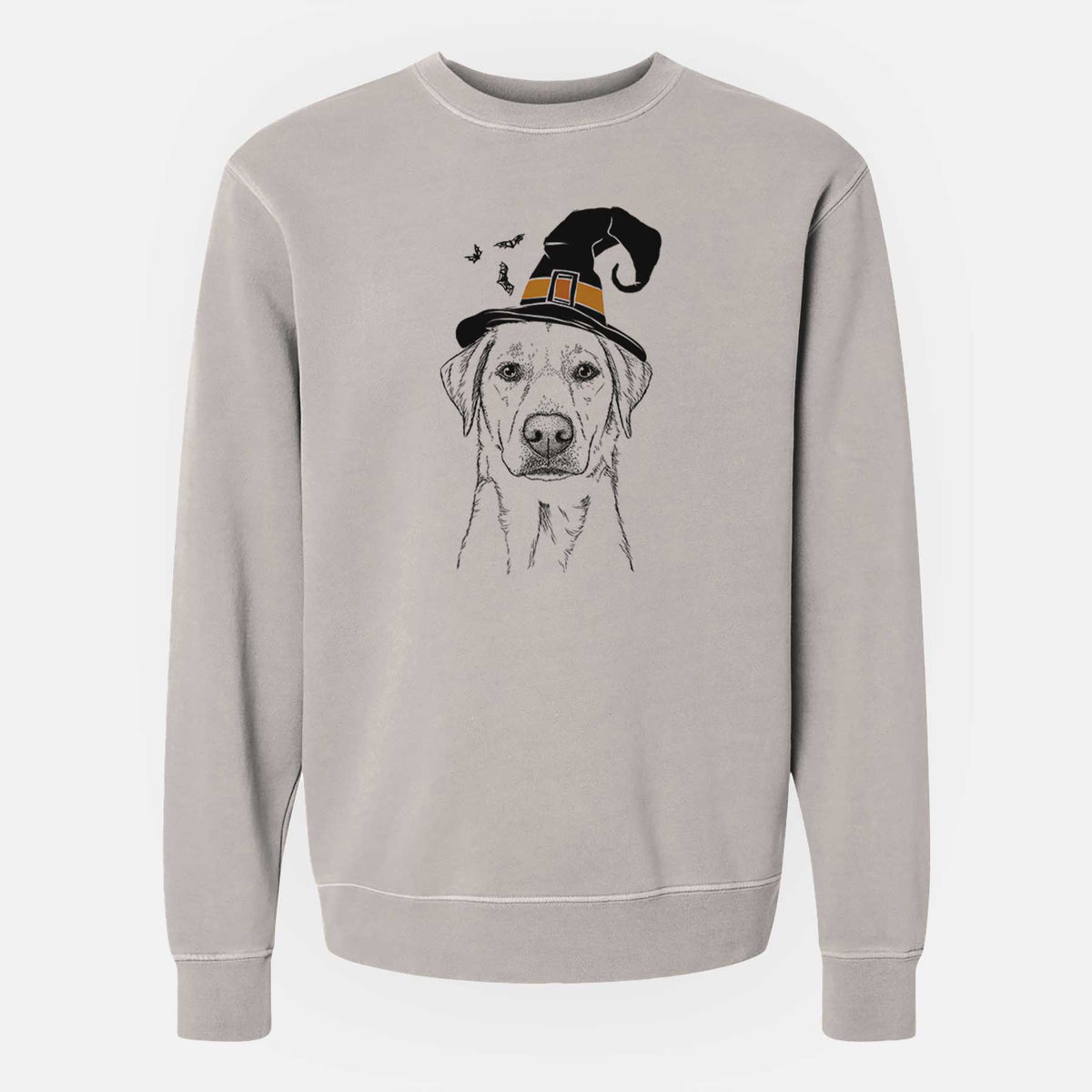 Witch Zoe the Yellow Lab - Unisex Pigment Dyed Crew Sweatshirt