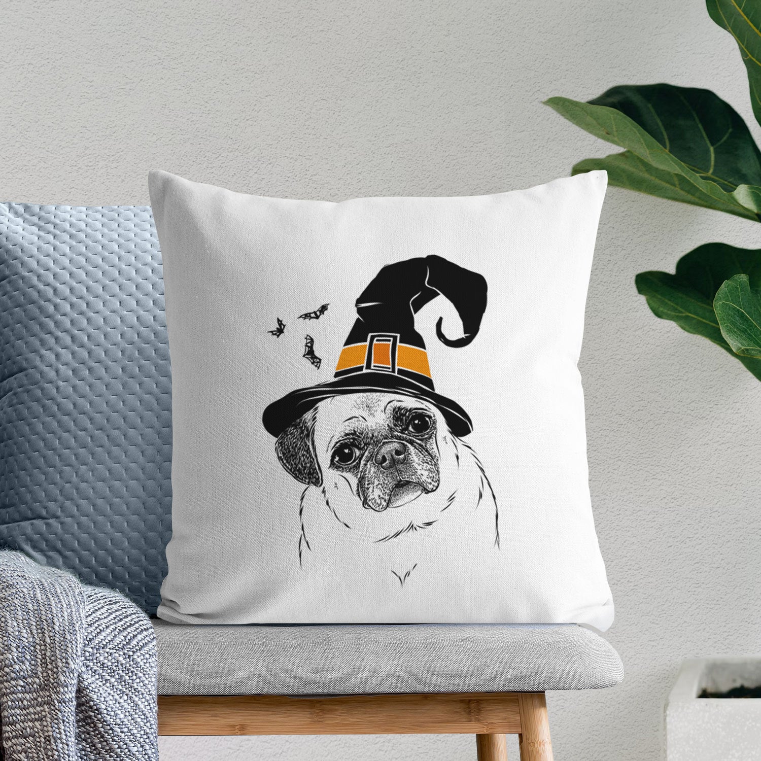 Zoey the Pug - Throw Pillow Cover