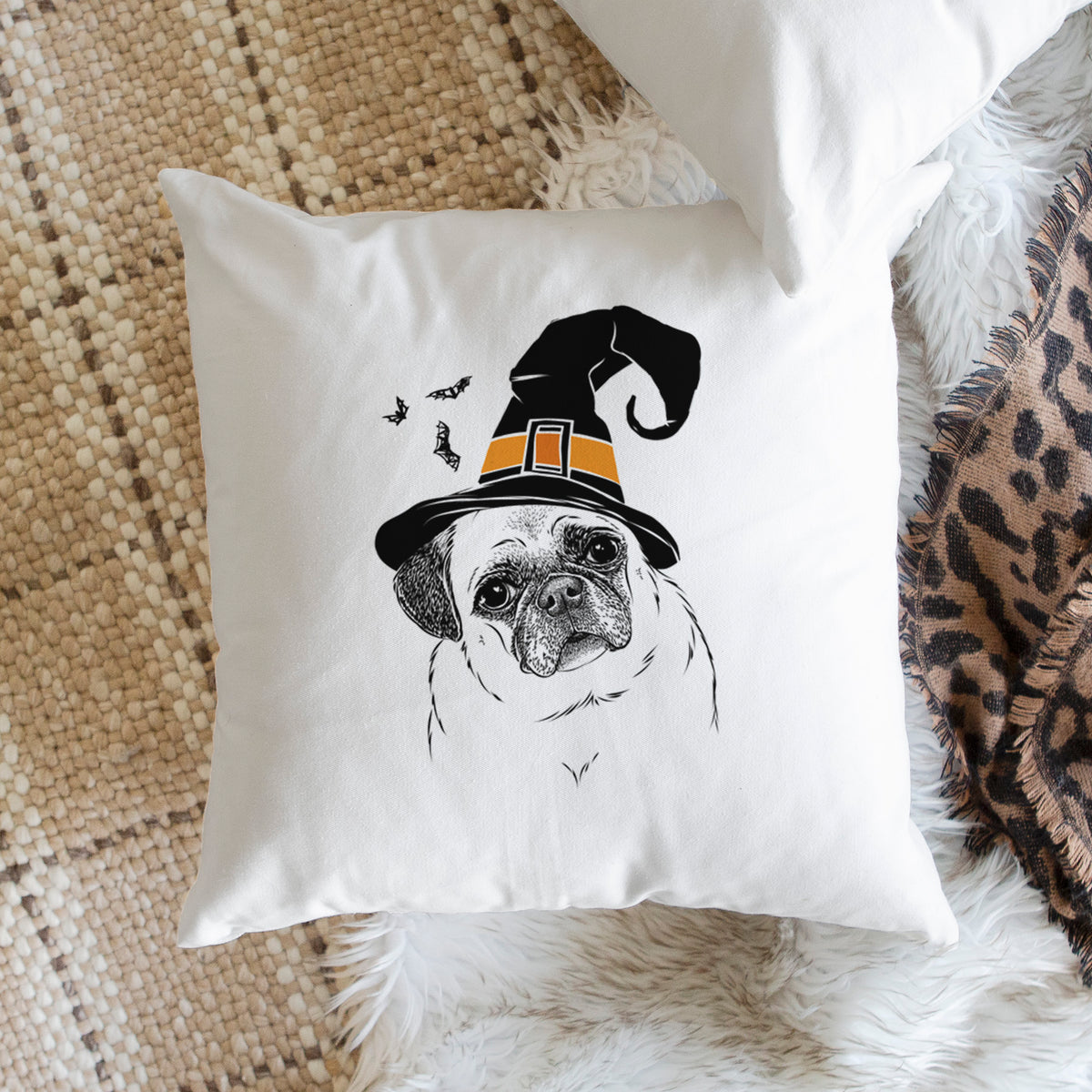 Zoey the Pug - Throw Pillow Cover