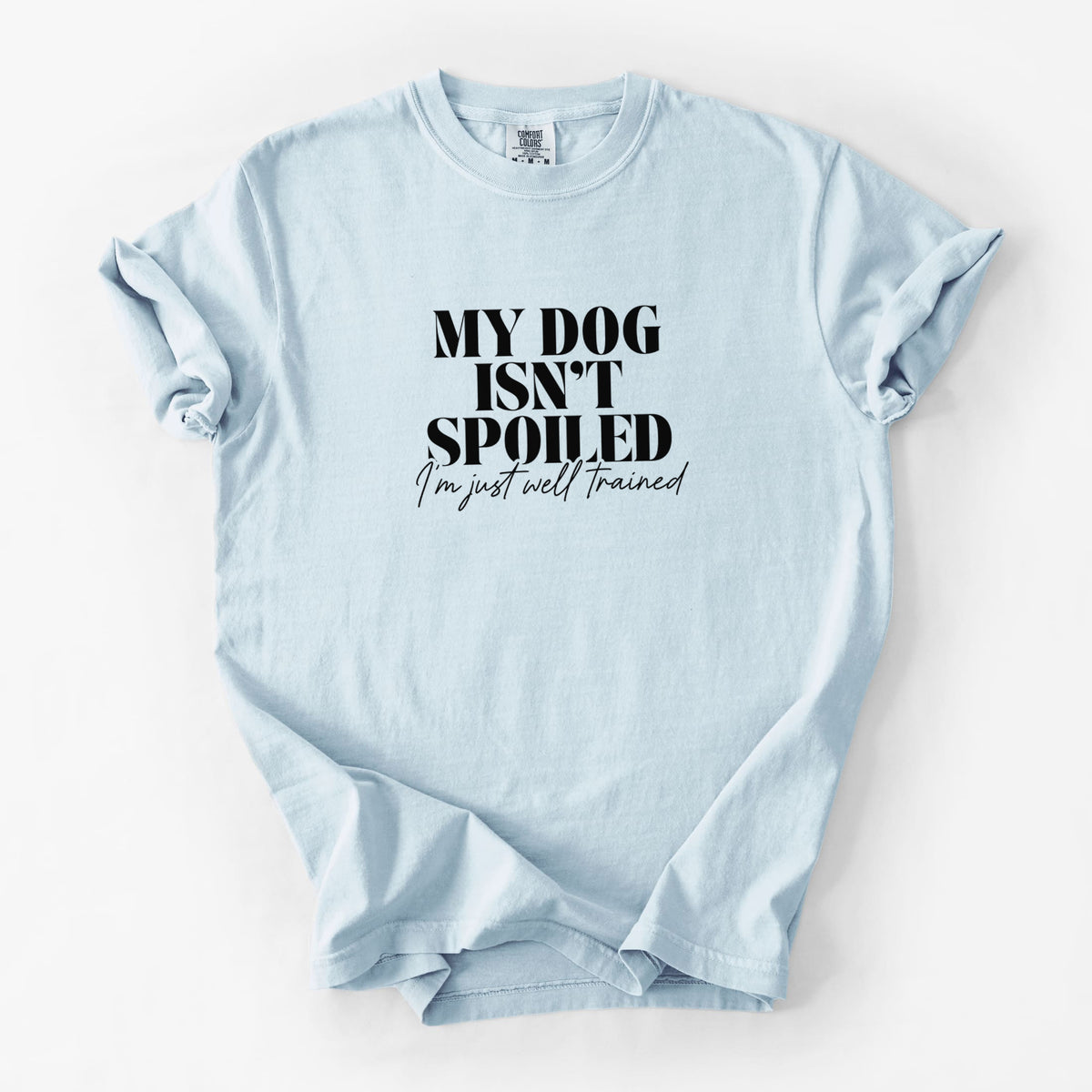 My Dog Isn't Spoiled I'm Just Well Trained - Unisex Comfort Colors Garment-Dyed Heavyweight T-shirt in Chambray