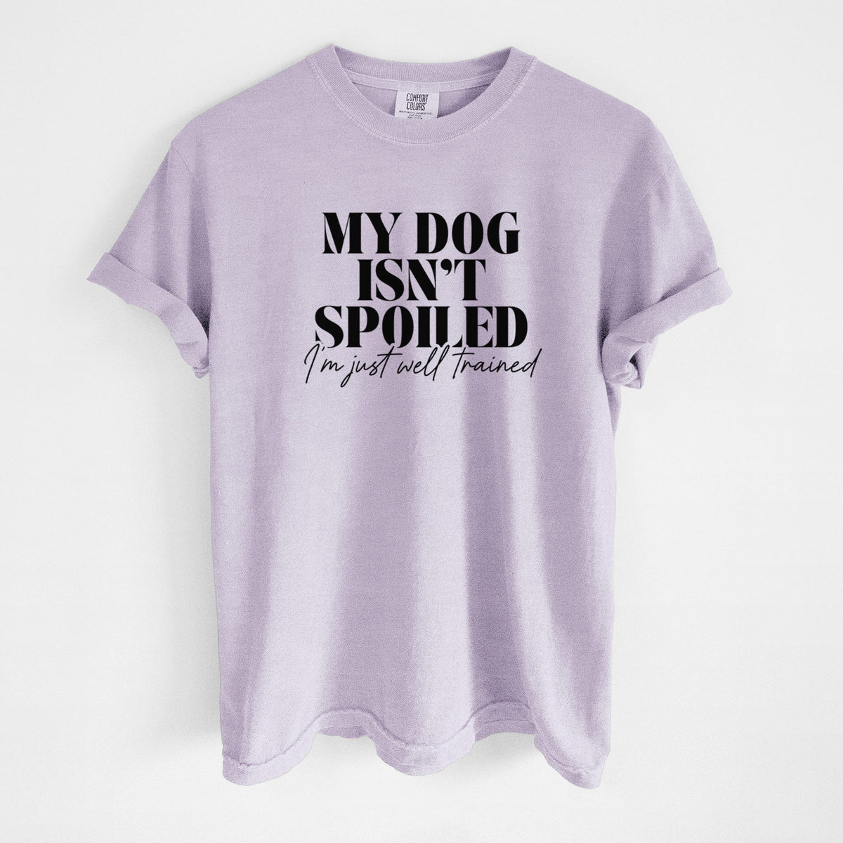 My Dog Isn't Spoiled I'm Just Well Trained - Unisex Comfort Colors Garment-Dyed Heavyweight T-shirt in Orchid