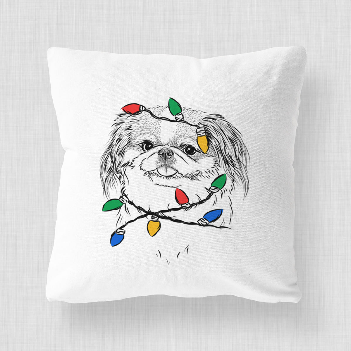 Abra Bean the Pekingese - Throw Pillow Cover