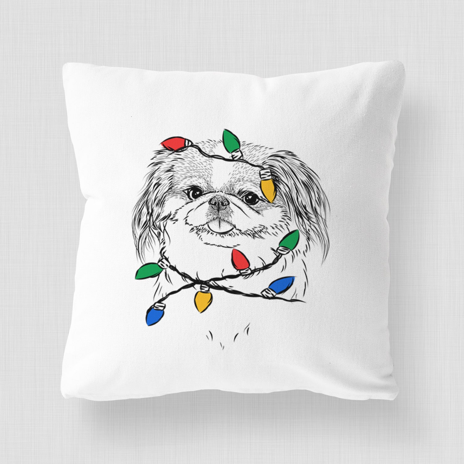 Abra Bean the Pekingese - Throw Pillow Cover