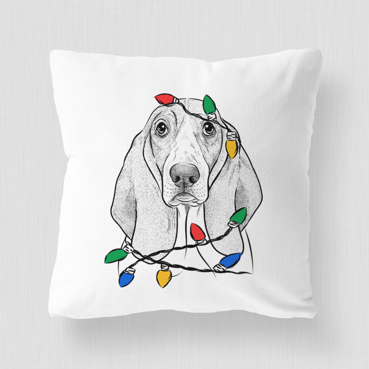 Addison the Basset Hound - Throw Pillow Cover